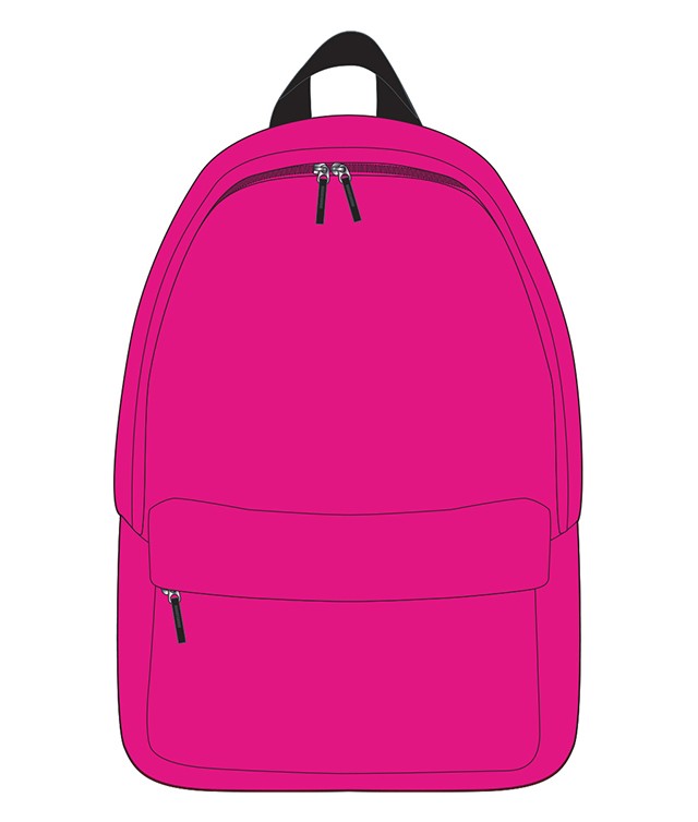 Ghiozdan cu design simplu, inchidere cu fermoar, impermeabil, roz, inaltime 42 cm - imagine 4